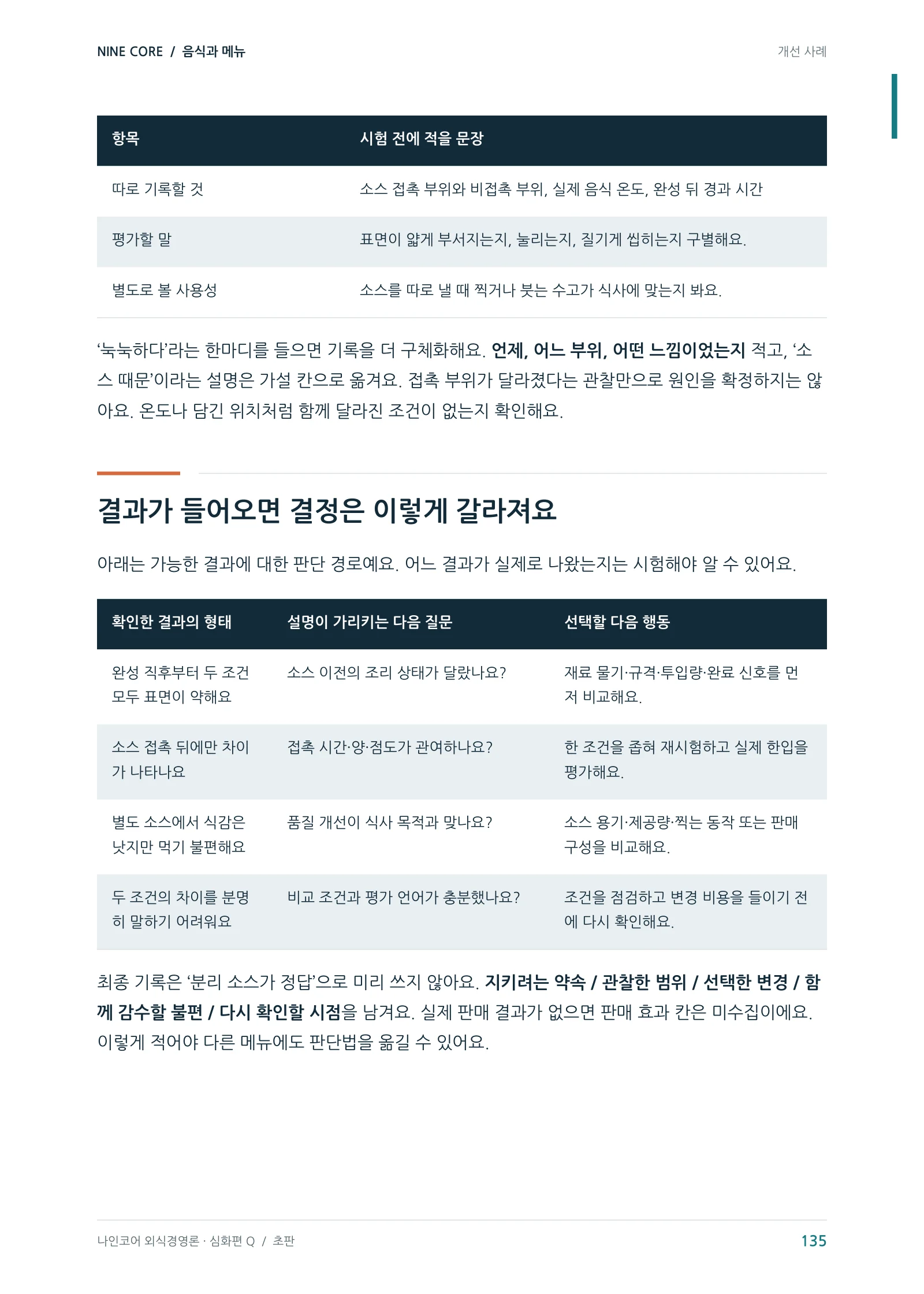 결과에 따라 다음 행동 고르기 · 본책 135쪽